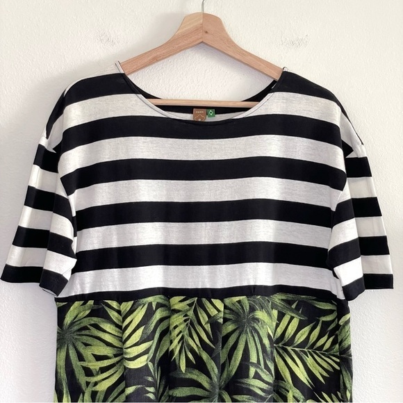 FARM Rio Tropical Stripe Cotton Linen Mini Beach Dress Medium - Picture 3 of 13
